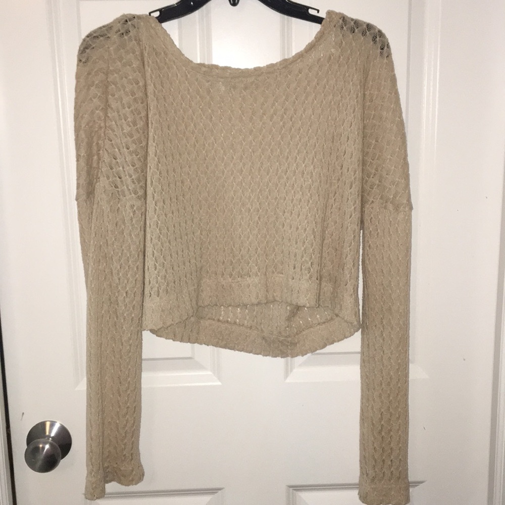 Vintage cream cropped top
